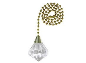 16205 - Acrylic Diamond 12-in Brass Pull Chain