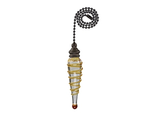 16409 - Yellow Spiral Glass 12-in Bronze Pull Chain