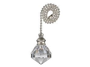 16201 - Acrylic Diamond 12-in Chrome Pull Chain
