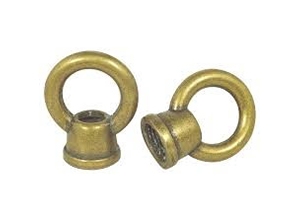 24128 - 2 piece 1 inch Diameter Antique Brass Female Loops