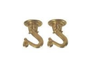26207 - Two Polished Brass Swag Hook Kits
