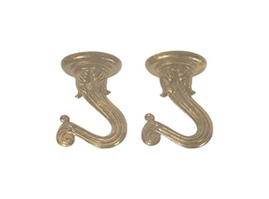 26202 - Two Antique Brass Swag Hook Kits